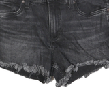 WRANGLER Womens Black Denim Cut-Off Shorts M W30 Frayed Hem Casual Summer