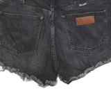 WRANGLER Womens Black Denim Cut-Off Shorts M W30 Frayed Hem Casual Summer