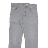 CARHARTT Mens Cotton Blend Grey Relaxed Fit Straight Trousers W34 L32 Workwear