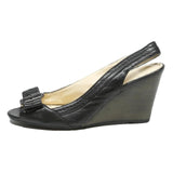 COACH Leather Womens Wedge Shoes Black UK 4.5 Comfort Stylish Dressy