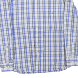 NAUTICA Mens Blue White Check Shirt XL Cotton Blend Long Sleeve Button Front