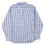 NAUTICA Mens Blue White Check Shirt XL Cotton Blend Long Sleeve Button Front