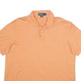 POLO RALPH LAUREN Mens Orange Short Sleeve Plain XL Cotton Polo Shirt Classic
