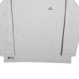 ADIDAS Mens Grey & Green V-Neck XL Sweatshirt Cotton Blend Casual Sportswear