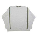 ADIDAS Mens Grey & Green V-Neck XL Sweatshirt Cotton Blend Casual Sportswear