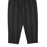 Womens Black Relaxed Wool Blend Stripe Trousers W26 L28 Stylish Zip Closure
