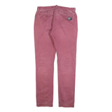 SUPERDRY Mens Slim Skinny Cotton Blend Burgundy Trousers W32 L32 Stylish