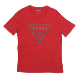 GUESS Mens Red Graphic T-Shirt M Short Sleeve Crew Neck Cotton Blend