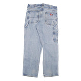 DICKIES Mens Regular Fit Light Blue Denim Jeans W33 L30 Workwear Utility Zip