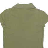 TOMMY HILFIGER Womens Green Short Sleeve Plain XS Polo Shirt Cotton Blend