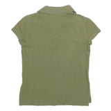 TOMMY HILFIGER Womens Green Short Sleeve Plain XS Polo Shirt Cotton Blend