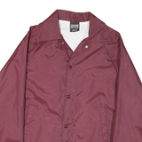 ATHLETIC WORKS Womens Maroon Jacket L Polyester Blend Button Closure Retro Style