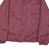 ATHLETIC WORKS Womens Maroon Jacket L Polyester Blend Button Closure Retro Style