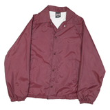 ATHLETIC WORKS Womens Maroon Jacket L Polyester Blend Button Closure Retro Style