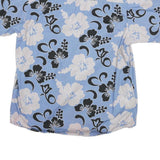 PINEAPPLE CONNECTION Mens Blue & Cream Floral Short Sleeve Shirt M Hawaiian