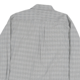 TOMMY HILFIGER Mens Grey Check Shirt L Cotton Blend Classic Fit Casual