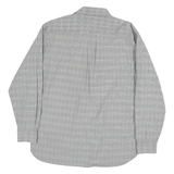 TOMMY HILFIGER Mens Grey Check Shirt L Cotton Blend Classic Fit Casual