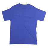 Mens Blue Plain Cotton T-Shirt M Short Sleeve Crew Neck Casual Basic