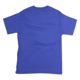 Mens Blue Plain Cotton T-Shirt M Short Sleeve Crew Neck Casual Basic