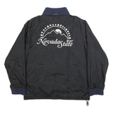 LEVI'S Mens Black & Navy Nevada State Jacket L Synthetic Plain Zip Casual