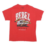 POPULAR POISON Mens Red Rebel Graphic T-Shirt L Short Sleeve Crew Neck Printed