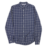 TOMMY HILFIGER Mens Blue Check Shirt S Long Sleeve Cotton Blend Classic Fit