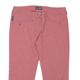 ARMANI JEANS Womens Cotton Blend Pink Regular Straight Trousers W30 L13 Stylish