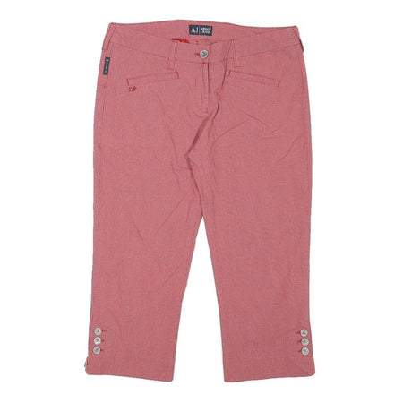 ARMANI JEANS Womens Cotton Blend Pink Regular Straight Trousers W30 L13 Stylish