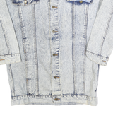 WHIPP Womens Blue Denim Jacket L Cotton Button Closure Casual Outerwear