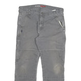 DICKIES Mens Cotton Blend Grey Regular Straight Trousers W33 L28 Workwear Zip