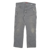 DICKIES Mens Cotton Blend Grey Regular Straight Trousers W33 L28 Workwear Zip