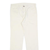 LEVI'S Mens Regular Fit White Cotton Blend Trousers W34 L32 Casual Zip Closure