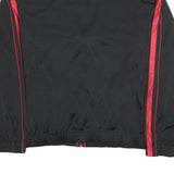 NIKE Mens Black & Red Jacket L Polyester Zip Plain Sports Casual Wear