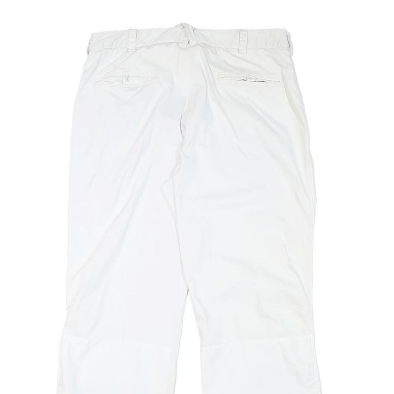 PUMA Mens Polyester Blend White Relaxed Straight Trousers W33 L30 Casual