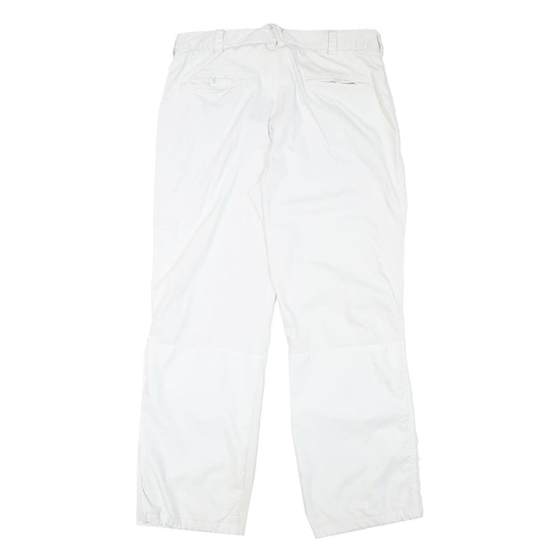 PUMA Mens Polyester Blend White Relaxed Straight Trousers W33 L30 Casual