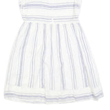 FAT FACE Womens White & Blue Striped Day Cotton Blend Sleeveless Knee Length