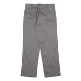 DICKIES Mens Regular Grey Cotton Blend Trousers W32 L30 Classic Zip Workwear