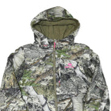 Womens Green Camouflage Hooded Jacket M Polyester Blend Zip Up Outdoor Wear