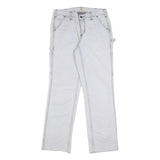 CARHARTT Fleece Lined Womens White Regular Straight Carpenter Trousers W29 L30