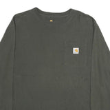 CARHARTT Mens Grey Pocket T-Shirt L Long Sleeve Crew Neck Cotton Classic
