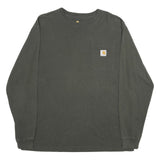 CARHARTT Mens Grey Pocket T-Shirt L Long Sleeve Crew Neck Cotton Classic