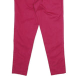 TOMMY HILFIGER Womens Cotton Blend Red Regular Trousers W32 L28 Classic Zip