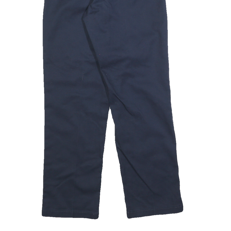 DICKIES Womens Cotton Blend Navy Regular Straight Trousers W26 L28 Workwear Zip