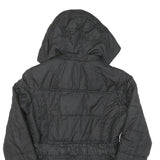 TOMMY HILFIGER Womens Black Classic Jacket M Polyester Blend Quilted Hooded Zip