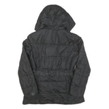 TOMMY HILFIGER Womens Black Classic Jacket M Polyester Blend Quilted Hooded Zip
