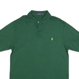 POLO RALPH LAUREN Mens Green Yellow Pony Short Sleeve Plain Polo Shirt L