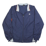 STARTER Mens Navy & Orange Zip Polyester Track Jacket M Sports Casual