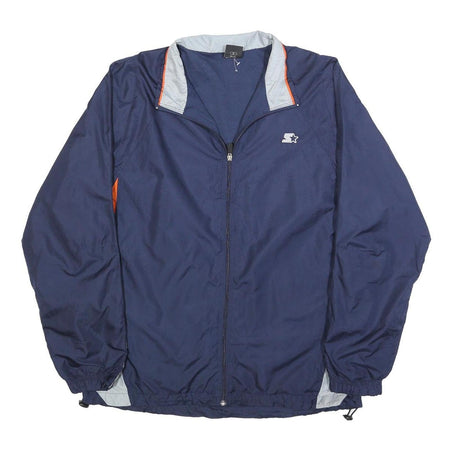 STARTER Mens Navy & Orange Zip Polyester Track Jacket M Sports Casual
