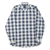 TOMMY HILFIGER Mens Blue & Grey Check Shirt M Button Down Casual Style