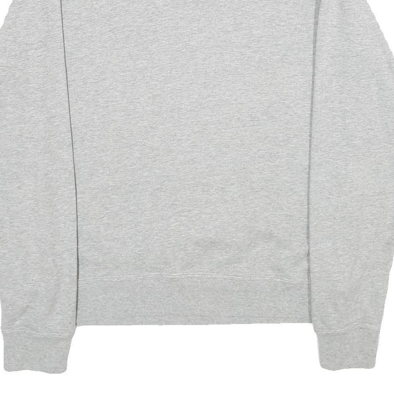 NIKE Mens Grey Cotton Crew Neck Sweatshirt M Plain Pullover Logo